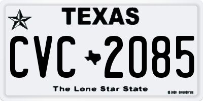 TX license plate CVC2085