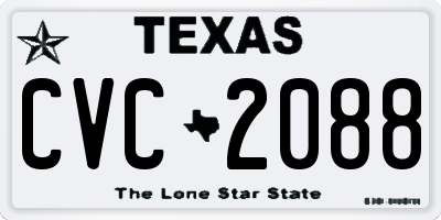 TX license plate CVC2088