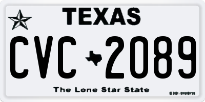 TX license plate CVC2089