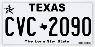 TX license plate CVC2090