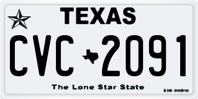 TX license plate CVC2091
