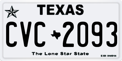 TX license plate CVC2093