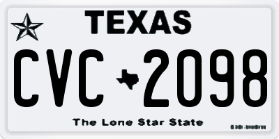TX license plate CVC2098