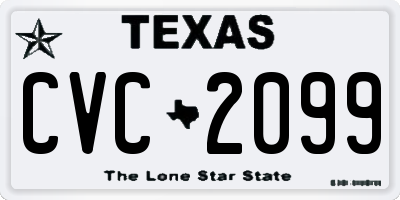 TX license plate CVC2099