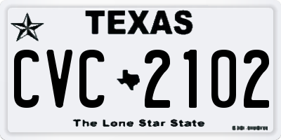 TX license plate CVC2102