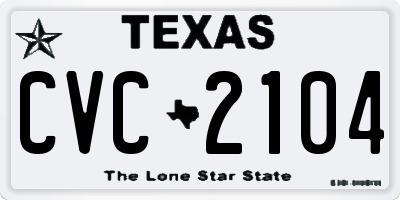 TX license plate CVC2104