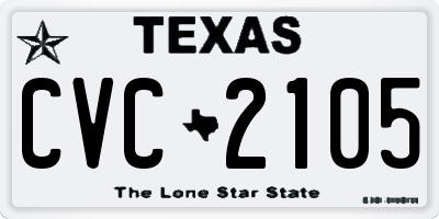 TX license plate CVC2105
