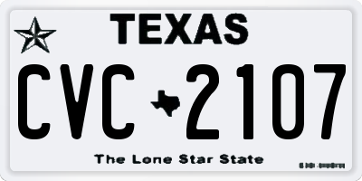 TX license plate CVC2107