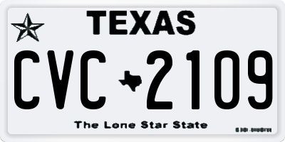 TX license plate CVC2109