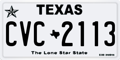 TX license plate CVC2113