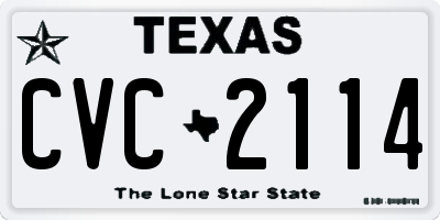 TX license plate CVC2114