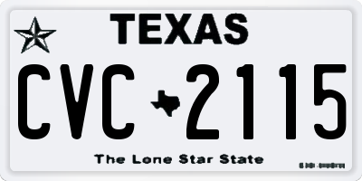 TX license plate CVC2115