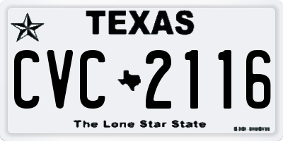 TX license plate CVC2116