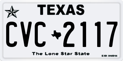 TX license plate CVC2117