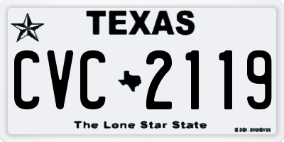 TX license plate CVC2119
