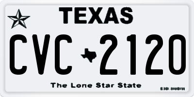 TX license plate CVC2120