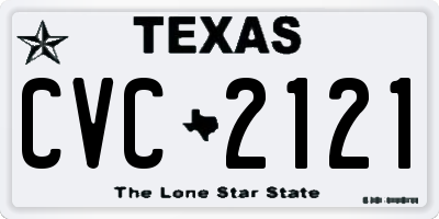 TX license plate CVC2121