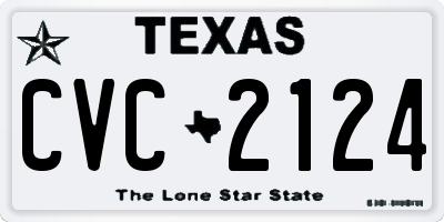 TX license plate CVC2124