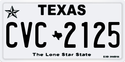 TX license plate CVC2125