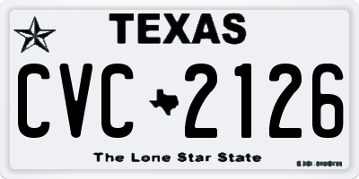 TX license plate CVC2126