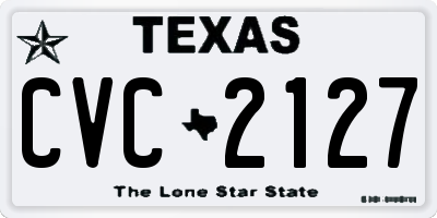 TX license plate CVC2127