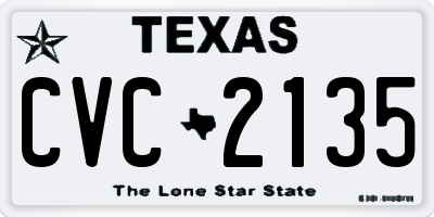 TX license plate CVC2135