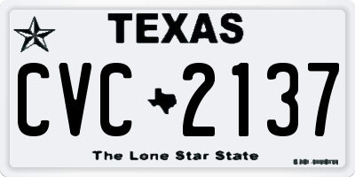 TX license plate CVC2137