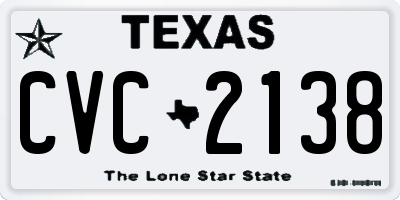 TX license plate CVC2138