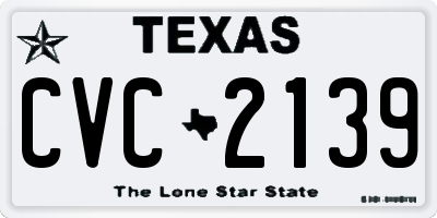 TX license plate CVC2139