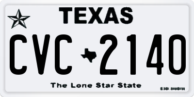 TX license plate CVC2140