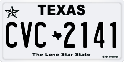 TX license plate CVC2141
