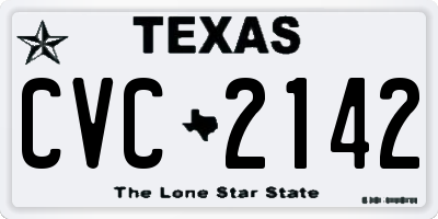 TX license plate CVC2142