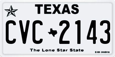 TX license plate CVC2143