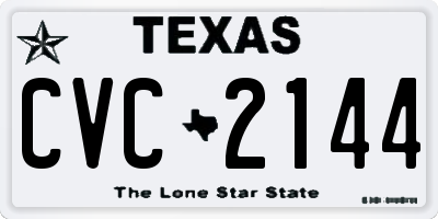 TX license plate CVC2144