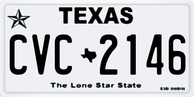 TX license plate CVC2146