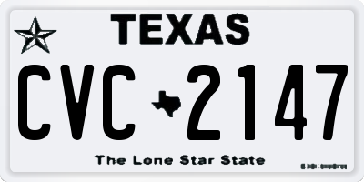 TX license plate CVC2147