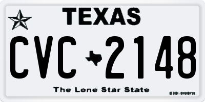TX license plate CVC2148