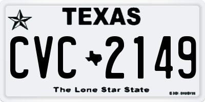 TX license plate CVC2149