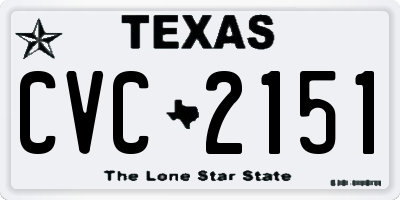 TX license plate CVC2151