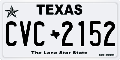 TX license plate CVC2152