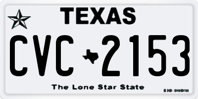 TX license plate CVC2153