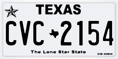 TX license plate CVC2154