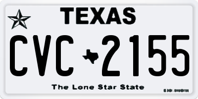 TX license plate CVC2155