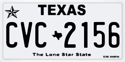 TX license plate CVC2156
