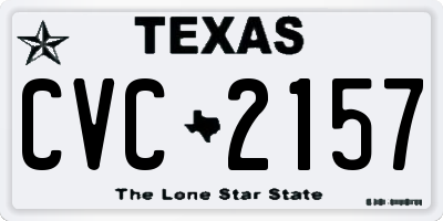 TX license plate CVC2157