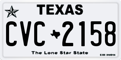 TX license plate CVC2158