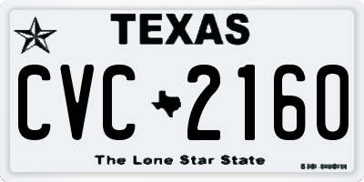 TX license plate CVC2160