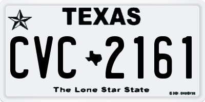 TX license plate CVC2161