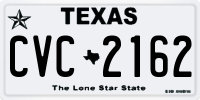 TX license plate CVC2162