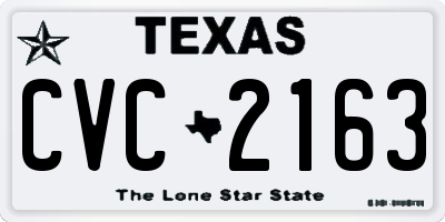 TX license plate CVC2163